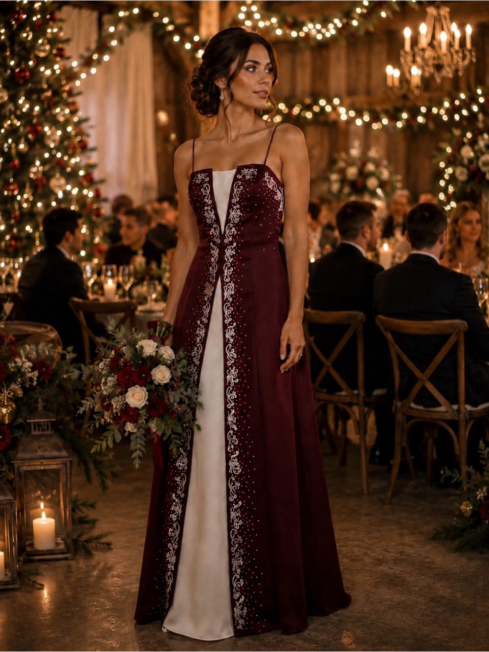 Aspeed Burgundy Evening Gown